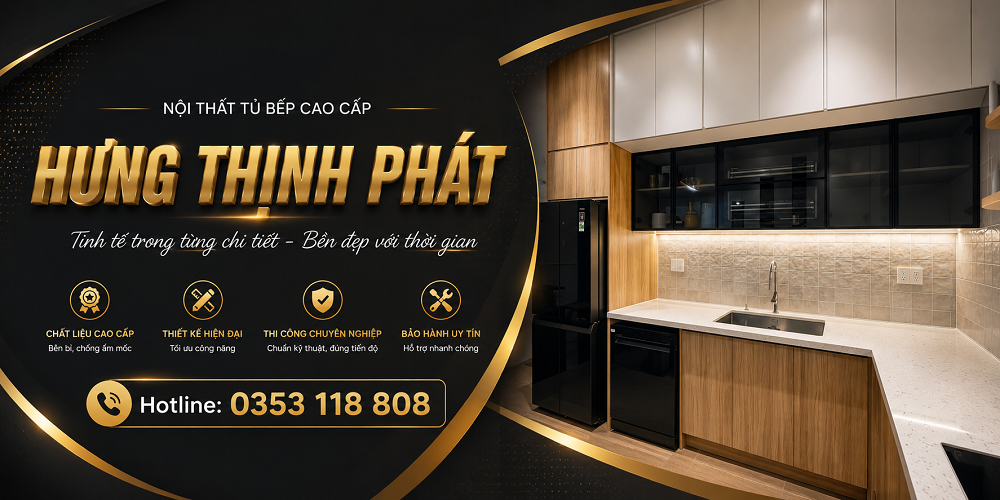Tủ bếp MDF phủ Melamine